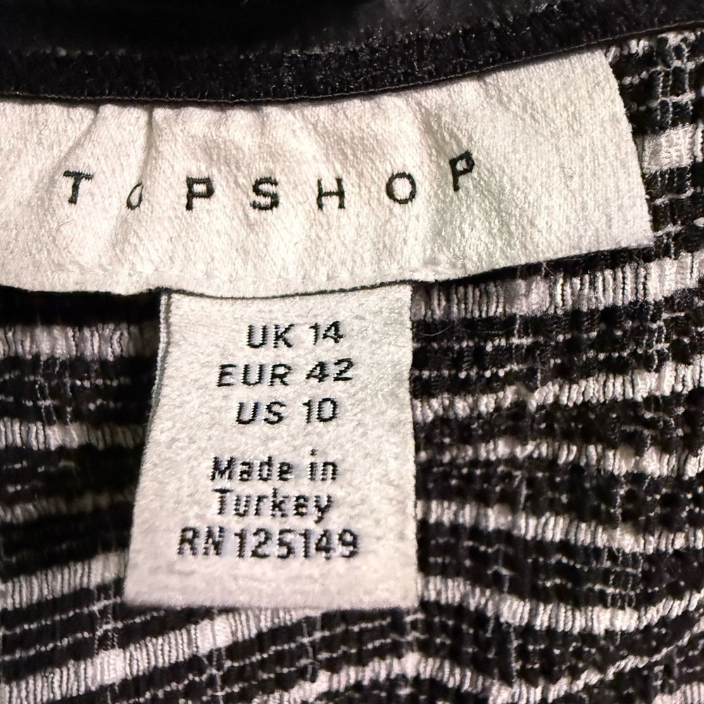 Topshop Gingham Check Mini Strapless 10 Dress Euro Summer Coquette - Picture 4 of 7